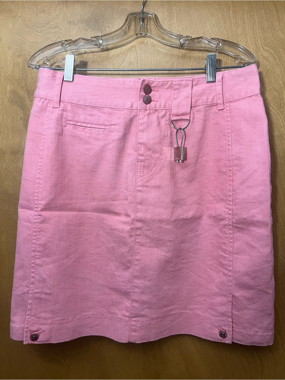 Halston Jeans pink denim skirt, vintage, NWOT - Picture 12 of 15